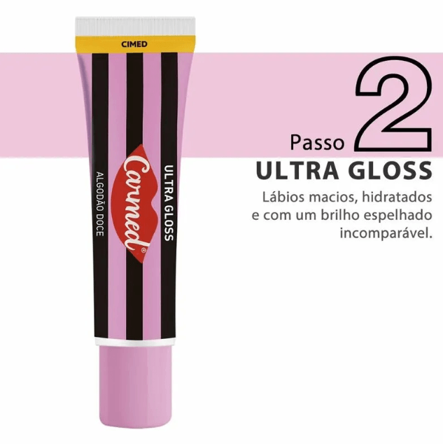 Kit Carmed SOS Hidratante Labial Algodão Doce Esfoliante 10g + Ultra Gloss 10g - Imagem 4